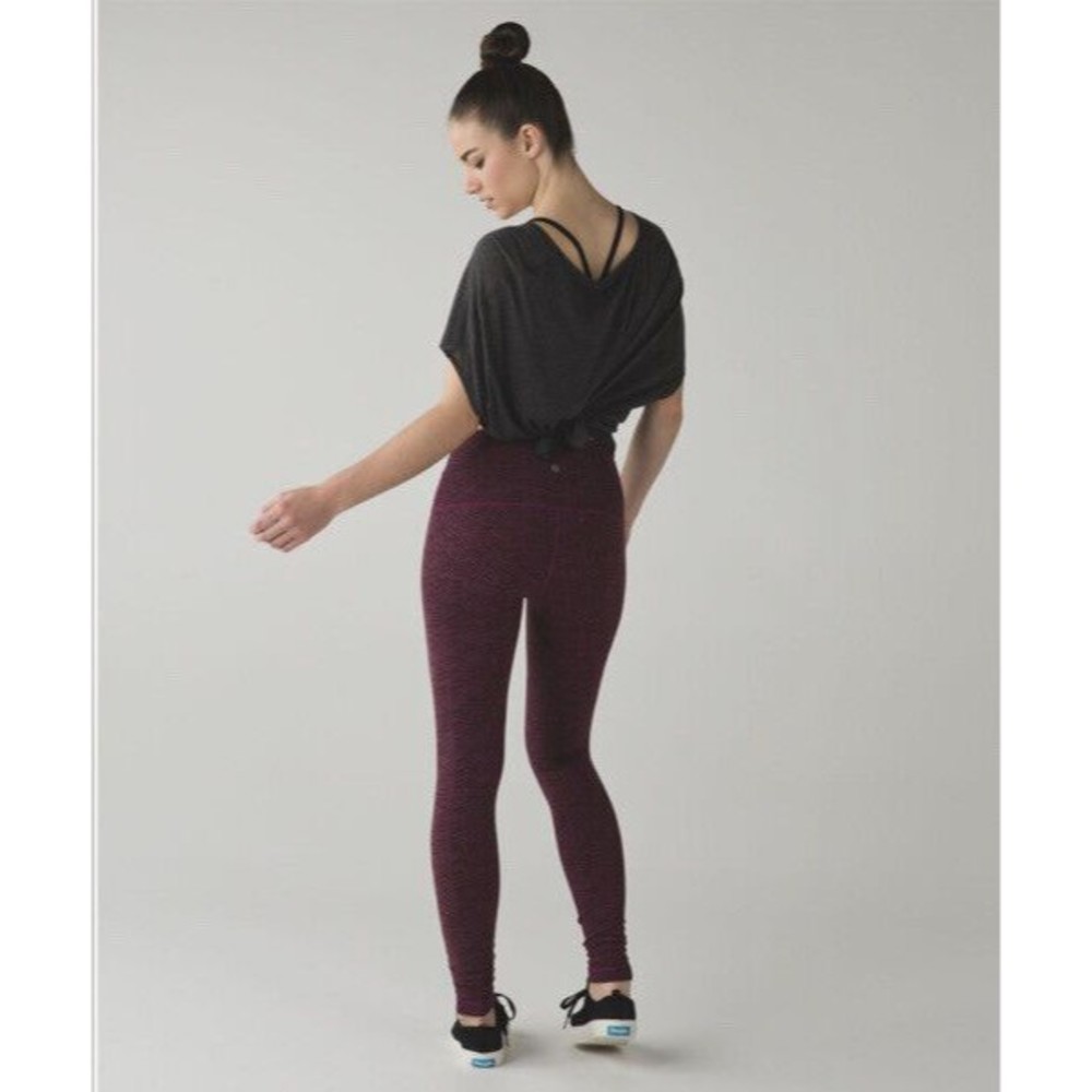Lululemon Wunder Under Pant High Rise Size 6 Irregular Spacebone Plum Leggings